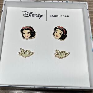 Disney BaubleBar Snow White Birds Stud Earrings Set Princess Jewelry Gift NEW